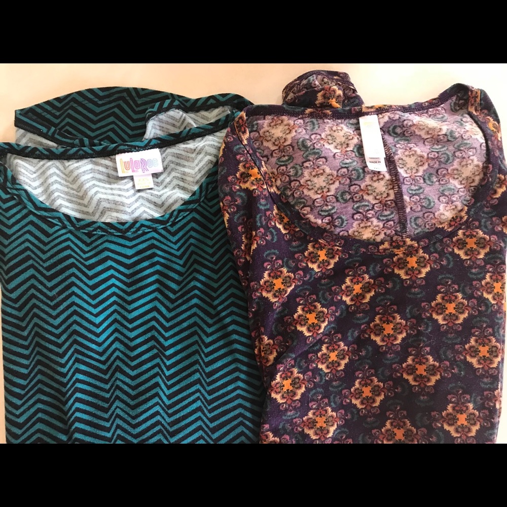 2 LuLaRoe xxs tops good condition